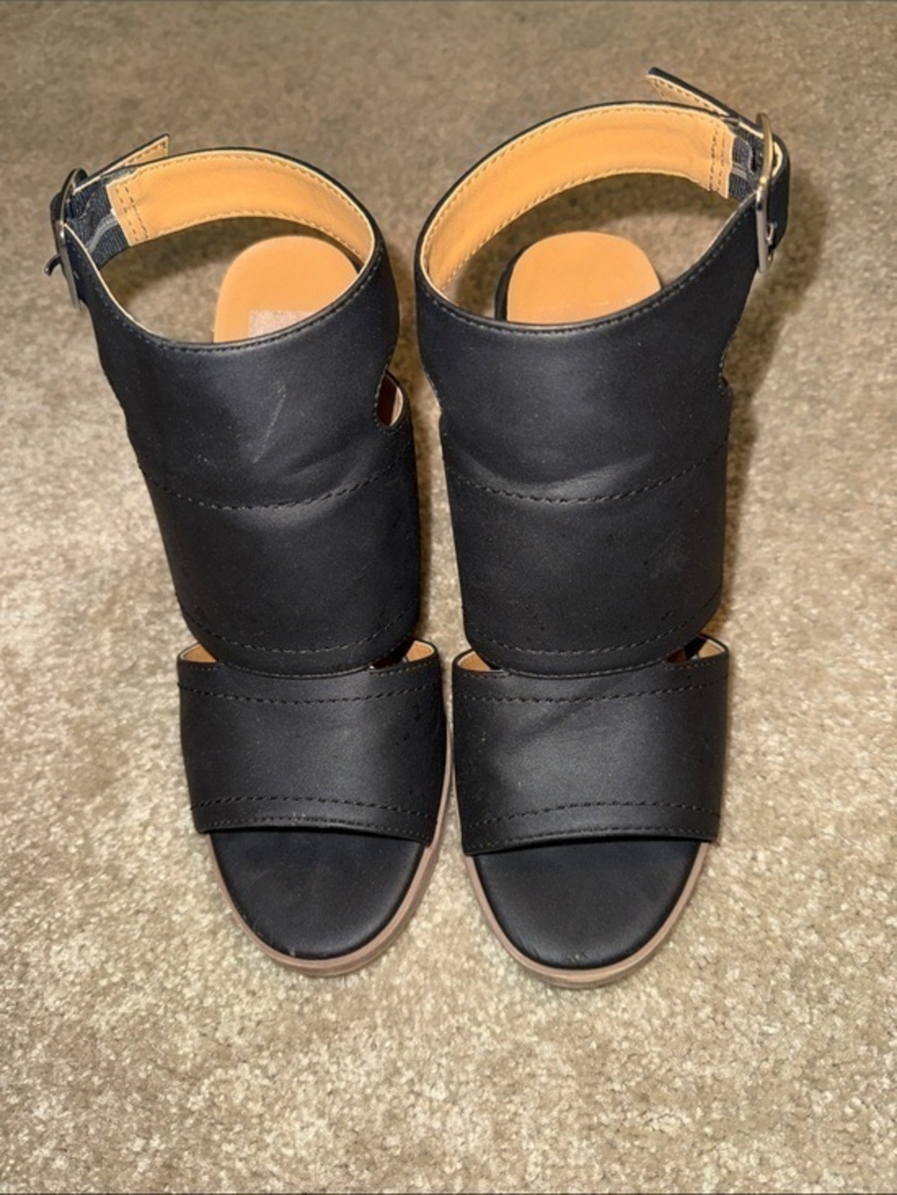 Dolce Vita Black Open-Toe Ankle Strap Heels